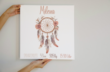 Lade das Bild in den Galerie-Viewer, Personalisiertes Kinderzimmer Bild mit Namen Baby Traumfänger