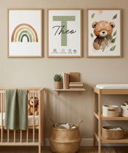 Load image into Gallery viewer, Poster Set für Kinderzimmer Wanddeko Deko Baby personalisiert Geschenk zur Geburt