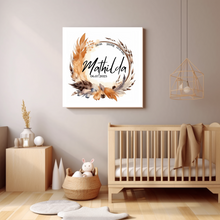 Lade das Bild in den Galerie-Viewer, Baby Bild mit Namen Wanddeko personalisiert Wandbild