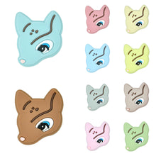 Lade das Bild in den Galerie-Viewer, Personalisierte Schnullerkette mit Namen Silikon Bär braun beige