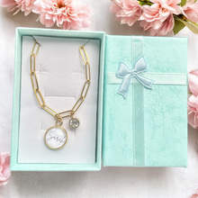 Lade das Bild in den Galerie-Viewer, Armband mit Namen Armkette personalisiert gold Edelstahl mit Geburtsstein