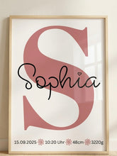 Charger l'image dans la galerie, Kinderzimmer Bilder 3 Poster Set Wanddeko Babyzimmer Dekoration Mädchen altrosa Reh Blumen