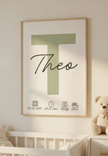 Load image into Gallery viewer, Poster Set für Kinderzimmer Wanddeko Deko Baby personalisiert Geschenk zur Geburt