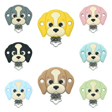 Lade das Bild in den Galerie-Viewer, Schnullerkette mit Namen Mädchen Silikon schwarz beige braun leo