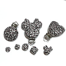 Lade das Bild in den Galerie-Viewer, Schnullerkette mit Namen Mädchen Silikon schwarz beige braun leo