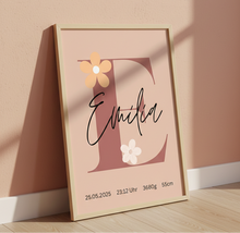 Load image into Gallery viewer, Kinderzimmer Bilder 3 Poster Set Wanddeko personalisiert Dekoration Mädchen