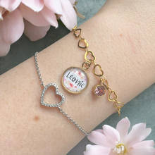 Lade das Bild in den Galerie-Viewer, Armband mit Namen Armkette personalisiert gold Edelstahl mit Geburtsstein