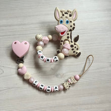 Lade das Bild in den Galerie-Viewer, Schnullerkettenset Mädchen personalisiert mit Namen rosa