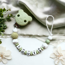 Lade das Bild in den Galerie-Viewer, Schnullerkette mit Namen Junge Silikon