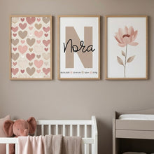 Charger l'image dans la galerie, Kinderzimmer Bilder 3 Poster Set Wanddeko Babyzimmer Dekoration Mädchen Baby