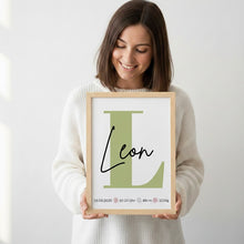 Load image into Gallery viewer, Bilder Set für Kinderzimmer Wanddeko Dekoration Baby personalisiert Geschenk zur Geburt Junge Fuchs