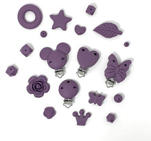 Lade das Bild in den Galerie-Viewer, Schnullerkette Set mit Namen personalisiert Silikon Mädchen