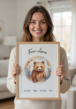 Load image into Gallery viewer, Poster 3er Set für Kinderzimmer Wanddeko Deko Baby personalisiert Geschenk zur Geburt Geburtsposter mit Namen