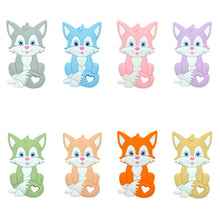 Lade das Bild in den Galerie-Viewer, Schnullerketten Set mit Namen Mädchen personalisiert Silikon schwarz altrosa Leo