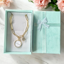 Lade das Bild in den Galerie-Viewer, Armband mit Namen Armkette personalisiert gold Edelstahl mit Geburtsstein