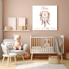 Lade das Bild in den Galerie-Viewer, Wandbild Baby personalisiert Kinderzimmer Wanddeko