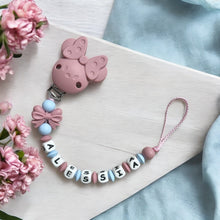 Lade das Bild in den Galerie-Viewer, Schnullerkette Silikon Mädchen mit Namen