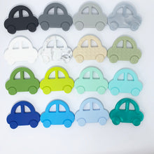 Lade das Bild in den Galerie-Viewer, Schnullerkette Set mit Namen Junge Silikon blau weiß