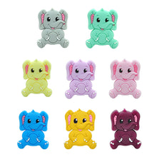 Lade das Bild in den Galerie-Viewer, Baby Schnullerkette mit Namen Mädchen Silikon Elefant