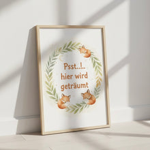 Load image into Gallery viewer, Bilder Set für Kinderzimmer Wanddeko Dekoration Baby personalisiert Geschenk zur Geburt Junge Fuchs