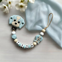 Lade das Bild in den Galerie-Viewer, Schnullerkette mit Namen Hund Junge