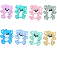 Lade das Bild in den Galerie-Viewer, Schnullerkette mit Namen Silikon blau marmor Igel