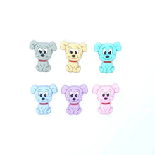 Lade das Bild in den Galerie-Viewer, Schnullerkette mit Namen Silikon blau marmor Igel