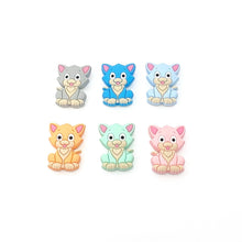 Lade das Bild in den Galerie-Viewer, Schnullerkette mit Namen Junge Silikon Hund Baby Geschenk hellblau beige