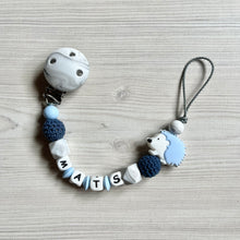 Lade das Bild in den Galerie-Viewer, Schnullerkette mit Namen Junge Silikon