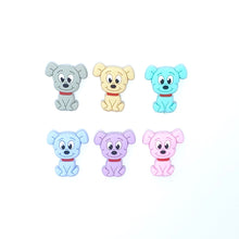 Lade das Bild in den Galerie-Viewer, Schnullerkette mit Namen Junge Silikon Hund Baby Geschenk hellblau beige