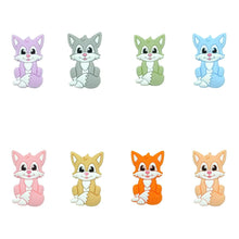 Lade das Bild in den Galerie-Viewer, Schnullerkette mit Namen Silikon blau türkis Bär