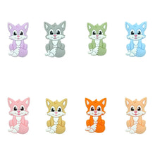 Lade das Bild in den Galerie-Viewer, Schnullerkette mit Namen Silikon blau marmor Igel