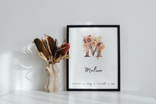 Charger l'image dans la galerie, Poster mit Geburtsdaten Baby Kinderzimmer Bild