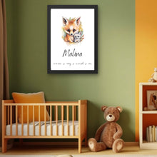 Charger l'image dans la galerie, Poster mit Geburtsdaten Baby Kinderzimmer Bild