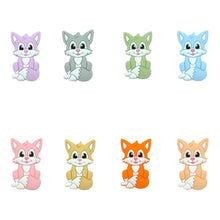 Lade das Bild in den Galerie-Viewer, Schnullerkette mit Namen Silikon Junge Bär beige grau