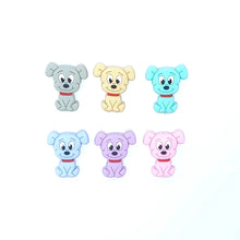 Lade das Bild in den Galerie-Viewer, Schnullerkette mit Namen Silikon Hund gelb beige