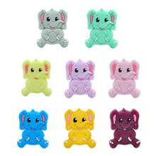 Lade das Bild in den Galerie-Viewer, Schnullerkette mit Namen Silikon Hund beige hellblau