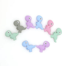 Lade das Bild in den Galerie-Viewer, Schnullerkette mit Namen Junge Silikon personalisiert grau babyblau