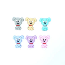 Lade das Bild in den Galerie-Viewer, Schnullerkette mit Namen Silikon Hund schwarz beige