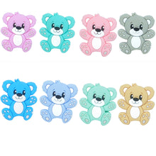 Charger l'image dans la galerie, Schnullerkette mit Namen Silikon Junge mint grau Teddy
