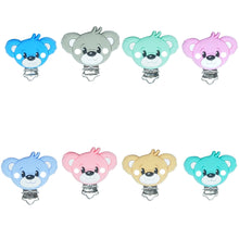 Lade das Bild in den Galerie-Viewer, Schnullerkette mit Namen Silikon Hund gelb beige