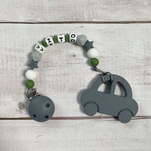 Lade das Bild in den Galerie-Viewer, Beißkette mit Namen Silikon Beißring Greifling Greifring Baby