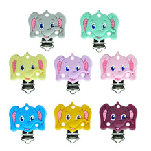 Lade das Bild in den Galerie-Viewer, Schnullerkette mit Namen Silikon Hund beige hellblau