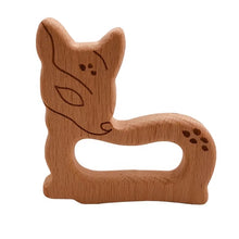 Charger l'image dans la galerie, Beißring Greifring mit Namen Silikon Holz Baby Geschenk