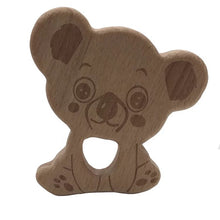 Carica l'immagine nel visualizzatore di Gallery, Beißring Greifring mit Namen Silikon Holz Baby Geschenk