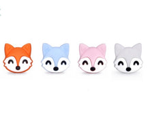 Carica l'immagine nel visualizzatore di Gallery, Schnullerkette Silikon Holz blau Fuchs
