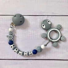 Lade das Bild in den Galerie-Viewer, Beißkette mit Namen Silikon Beißring Greifling Greifring Baby