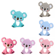 Load image into Gallery viewer, Beißring mit Namen Silikon Holz Baby Geschenk