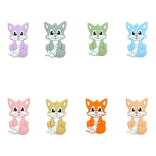 Lade das Bild in den Galerie-Viewer, Schnullerkette mit Namen Junge Silikon Bär schwarz weiß