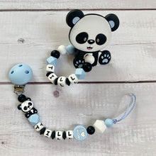 Carica l'immagine nel visualizzatore di Gallery, Schnullerketten Set mit Namen Junge Panda